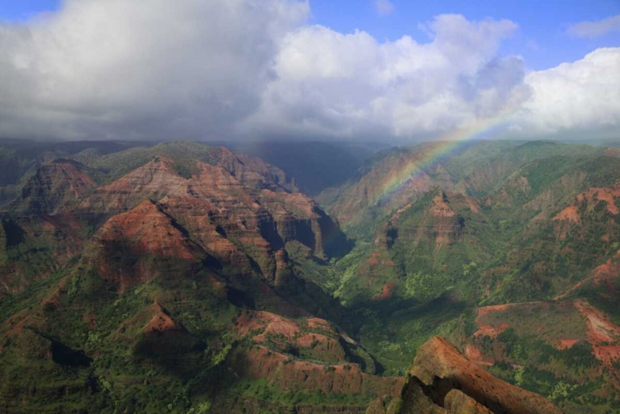 Hawaii, Kauai Rainbow over Waimea Canyon by Dennis Flaherty - Item # VARPDXUS12BJY0005